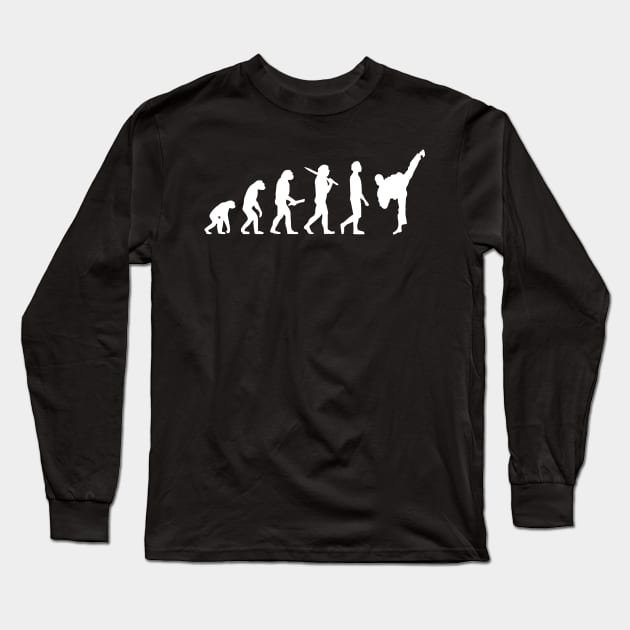 Funny Karate Evolution Gift For Karateka Long Sleeve T-Shirt by OceanRadar